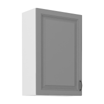 STILO bs | horní skříňka 60G-90 1F se 3 policemi | 60 cm | bílá/šedá | UNI dvířka