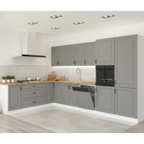 STILO bs | horní skříňka 60x60 GN-72 1F rohová s 2 policemi | 60x60 cm | bílá/šedá | UNI dvířka