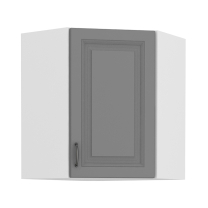 STILO bs | horní skříňka 60x60 GN-72 1F rohová s 2 policemi | 60x60 cm | bílá/šedá | UNI dvířka