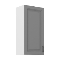 STILO bs | horní skříňka 45G-90 1F se 3 policemi | 45 cm | bílá/šedá | UNI dvířka