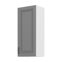 STILO bs | horní skříňka 40G-90 1F se 3 policemi | 40 cm | bílá/šedá | UNI dvířka