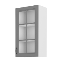 STILO bs | horní skříňka 40GS-90 1F se 2 policemi | 40 cm | bílá/šedá | UNI dvířka