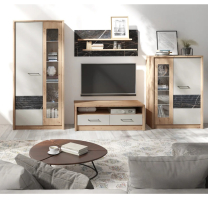 Obývací stěna ROSSO f | 300 cm | sestava A + LED osvětlení | POSLEDNÍ KUS
