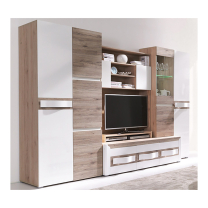 PASSIONATA | šatní skříň PS1 | 90 cm | san remo světlé/tmavé/bílá lesk
