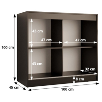 Komoda Ramiro | 100 cm | bílá/černá