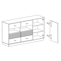 ALLMO | komoda AL08 | 155 cm | dub estana/antracit
