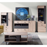 ALLMO | TV stolek AL06 | 155 cm | dub estana/antracit