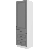 STILO bs | vysoká skříňka 60DKS-210 1F potravinová | 60 cm | bílá/šedá | UNI dvířka