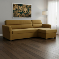 Malá sedací souprava LIVIA | 228x157 cm | PRAVÁ | rozkládací na každodenní spaní | VÝBĚR TKANIN