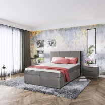 Manželská postel dvoulůžko BOXSPRING | 160x200 | VÝBĚR TKANINY A ČELA
