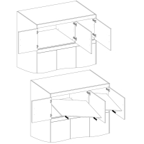 Šatní skříň ELENA 3D + zrcadlo + nástavec | 133 cm | dub sonoma