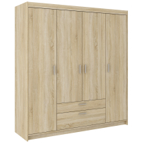Šatní skříň ELENA 4D 2S + nástavec | 176,3 cm | dub sonoma