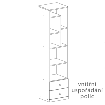 Dětský pokoj PIXEL | sestava A | 7 dílů | dub/bílá lux/šedá
