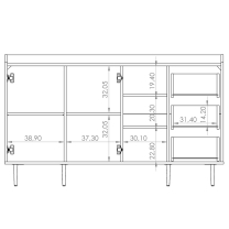 VASINA | komoda K2D3SZ | VS-01 | 150 cm | dub brandy castello