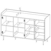 VASINA | komoda K2D3SZ | VS-01 | 150 cm | dub brandy castello