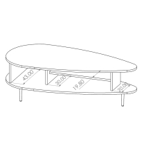 VASINA | konferenční stolek | VS-04 | 119,2x62,3 cm | dub brandy castello