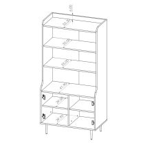 VASINA | regál sekretář R2D | VS-06 | 80 cm | dub brandy castello