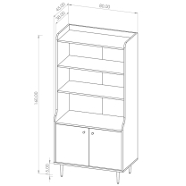 VASINA | regál sekretář R2D | VS-06 | 80 cm | dub brandy castello