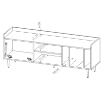 VASINA | TV stolek | VS-08 | RTV150 | 150 cm | dub brandy castello