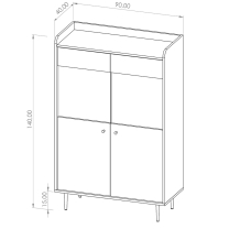 VASINA | vitrína WIT90 | VS-10 | 90 cm | dub brandy castello