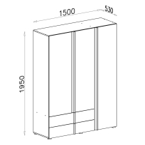 REMO m | šatní skříň RM2 | 90 cm | s policemi a šatní tyčí | dub wilton bílý/bílá lux/antracit