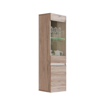 Obývací stěna PASSIONATA | 300 cm | sestava A + LED | san remo/bílá lesk | POSLEDNÍ KUS