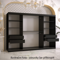 Šatní skříň Paproč 1 | 250 cm | černá