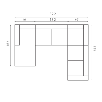 Sedací souprava VENTO U | 167x322x255 | VÝBĚR TKANIN | s úložným prostorem a rozkladem