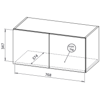 MELO | šatní skříň ME1 s nástavcem ME2 | 80 cm | kašmír