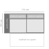 BOLZANO | díl A2F dvojsed s područkou | rozkládací | VÝBĚR TKANIN
