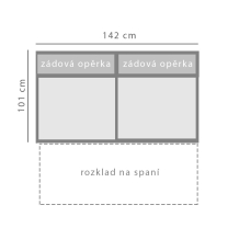 BOLZANO | díl 2F dvojsed | rozkládací | VÝBĚR TKANIN