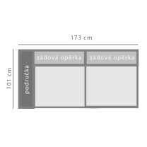 BOLZANO | díl A2S dvojsed s područkou | s úložným prostorem | VÝBĚR TKANIN