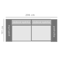 Pohovka BOLZANO A2SA | 206 cm | s úložným prostorem | VÝBĚR TKANIN