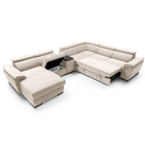 Sedací souprava BOLZANO U | 175x383x270 cm | rozkládací + 2x úložný prostor | pravá | VÝBĚR TKANIN