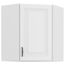 STILO bb | horní skříňka 60x60 GN-72 1F 45° rohová s 2 policemi | 60x60 cm | bílá mat | UNI dvířka