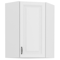 STILO bb | horní skříňka 60x60 GN-90 1F rohová se 3 policemi | 60x60 cm | bílá mat | UNI dvířka