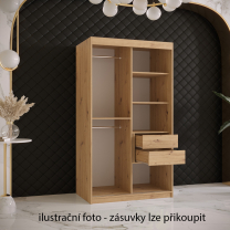 Šatní skříň Paproč 2 | 100 cm | artisan