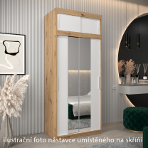 Nástavec | 100x40x62 cm | artisan/bílá | pro posuvné skříně