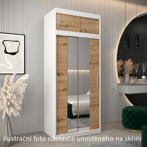 Nástavec | 100x40x62 cm | bílá/artisan | pro posuvné skříně