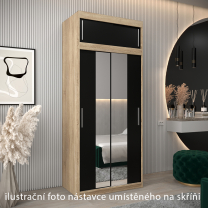 Nástavec | 100x40x62 cm | sonoma/černá | pro vybrané posuvné skříně