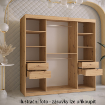 Šatní skříň Paproč 2 | 180 cm | artisan