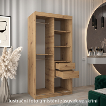 Zásuvky do skříní širokých 100 cm | sada 2 ks | artisan | pro vybrané posuvné skříně