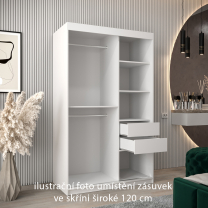 Zásuvky do skříní širokých 120 až 200 cm | sada 2 ks | bílá | pro vybrané posuvné skříně