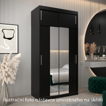 Nástavec | 120x40x62 cm | černá | pro vybrané posuvné skříně