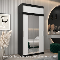 Nástavec | 120x40x62 cm | černá/bílá | pro vybrané posuvné skříně