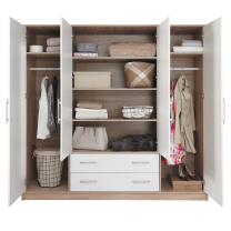 SMART sb | sestava šatních skříní | 200 cm + 195x245 cm | sonoma/bílá