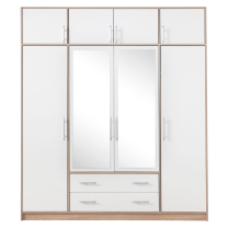 SMART sb | sestava šatních skříní | 200 cm + 195x245 cm | sonoma/bílá