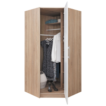 SMART sb | sestava šatních skříní | 200 cm + 195x245 cm | sonoma/bílá