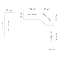 SMART sb | sestava šatních skříní | 200 cm + 195x245 cm | sonoma/bílá