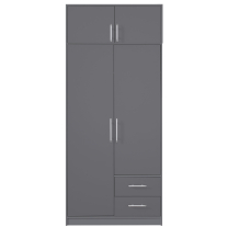 SMART a | šatní skříň SR3 + nástavec SRN3 | 100 cm | antracit